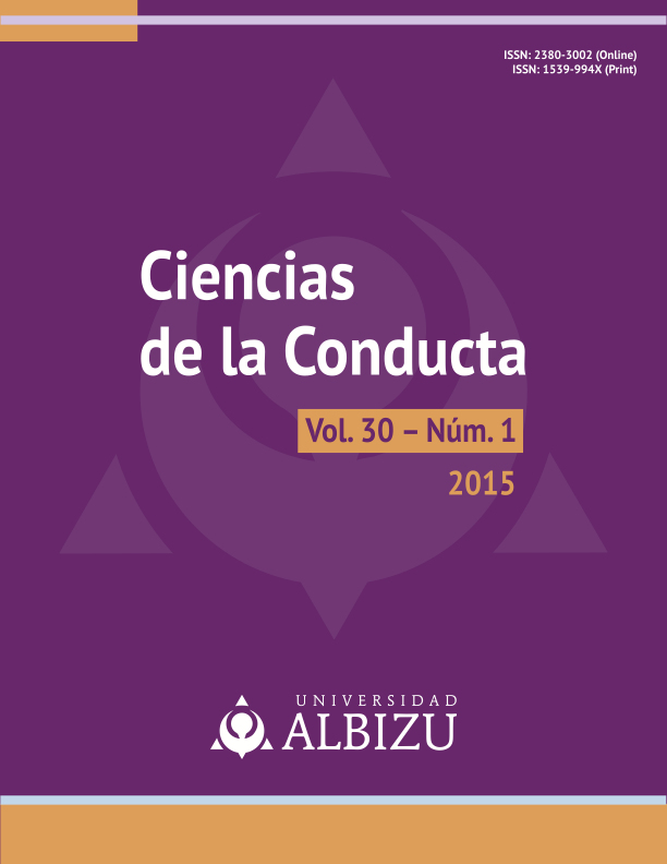 					Ver Vol. 30 Núm. 1 (2015): Ciencias de las Conducta
				